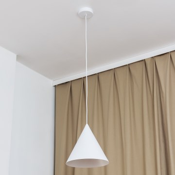 Pendel med ledning ETNA 1xE27/15W/230V Ø 25 cm hvid
