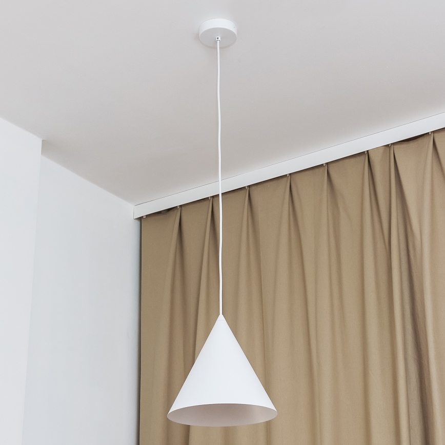 Pendel med ledning ETNA 1xE27/15W/230V Ø 25 cm hvid