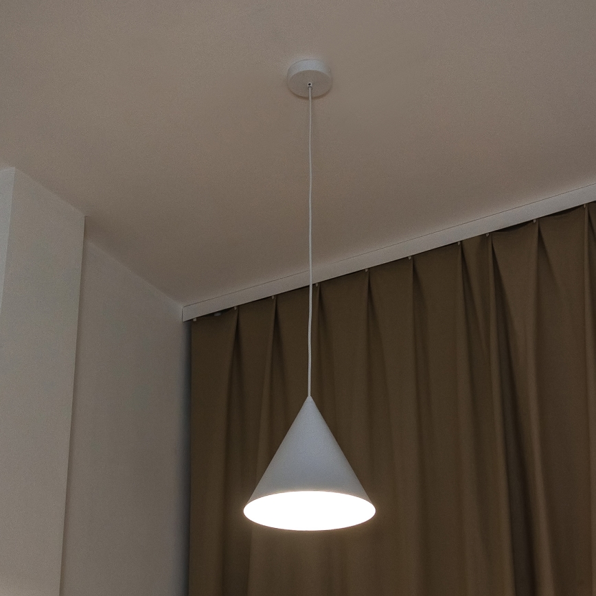 Pendel med ledning ETNA 1xE27/15W/230V Ø 25 cm hvid