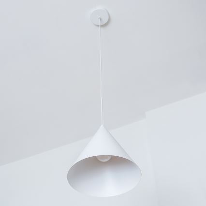 Pendel med ledning ETNA 1xE27/15W/230V Ø 25 cm hvid
