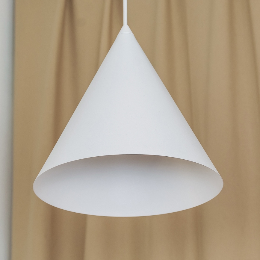 Pendel med ledning ETNA 1xE27/15W/230V Ø 25 cm hvid