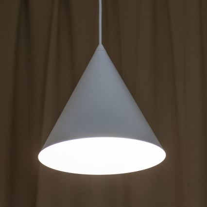 Pendel med ledning ETNA 1xE27/15W/230V Ø 25 cm hvid