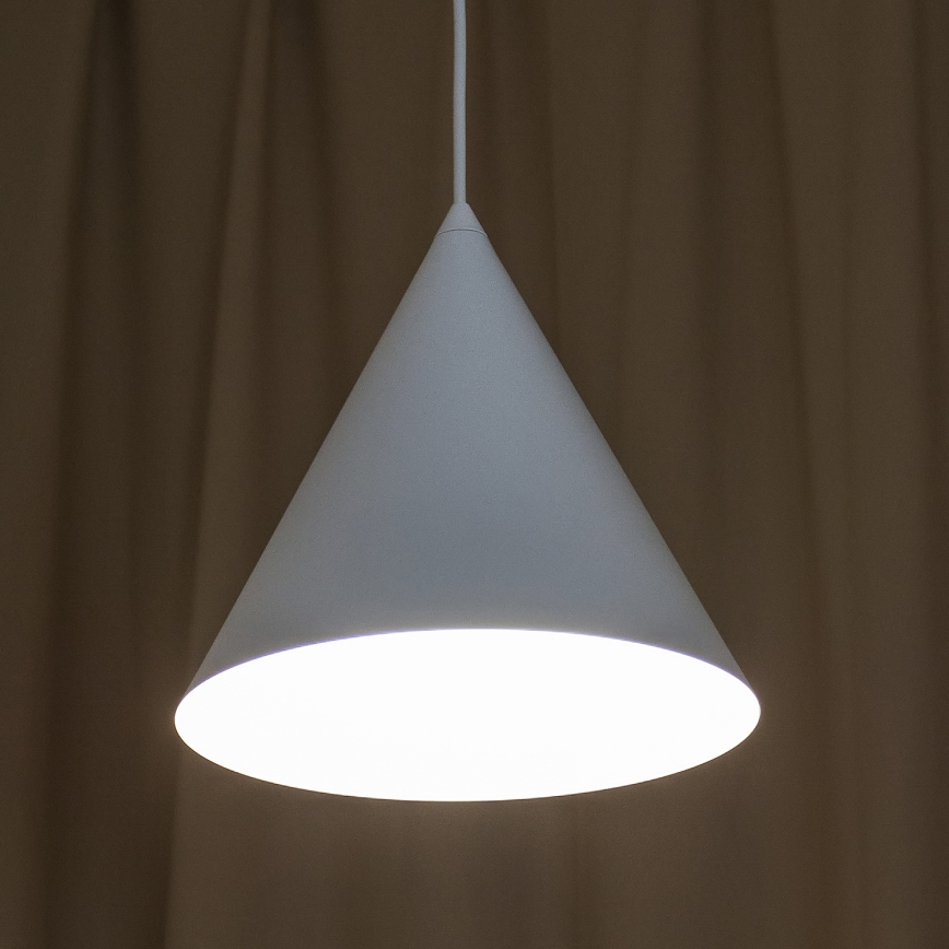 Pendel med ledning ETNA 1xE27/15W/230V Ø 25 cm hvid