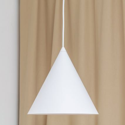 Pendel med ledning ETNA 1xE27/15W/230V Ø 25 cm hvid