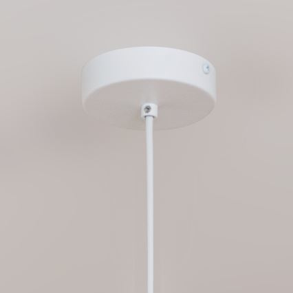 Pendel med ledning ETNA 1xE27/15W/230V Ø 25 cm hvid