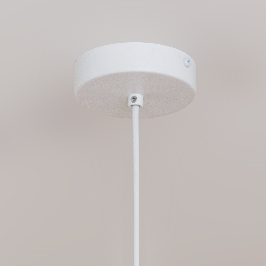 Pendel med ledning ETNA 1xE27/15W/230V Ø 25 cm hvid