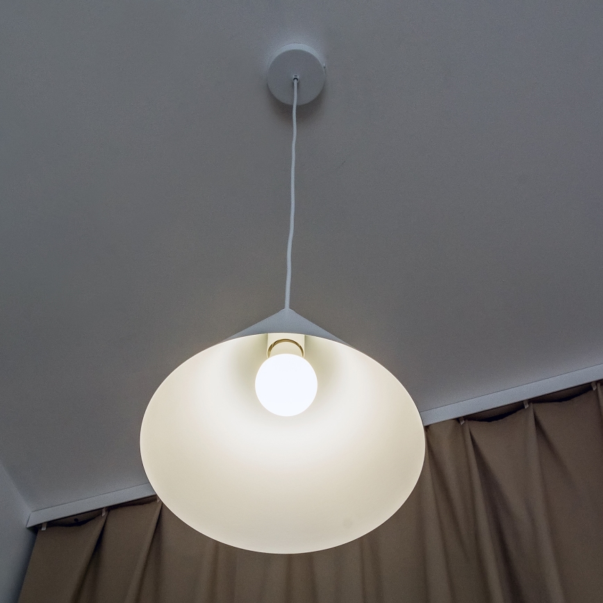 Pendel med ledning ETNA II 1xE27/15W/230V Ø 25 cm hvid