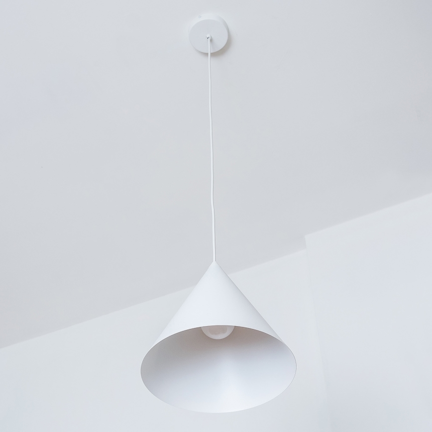 Pendel med ledning ETNA II 1xE27/15W/230V Ø 25 cm hvid