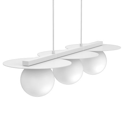 Pendel med ledning FLAT 3xE27/15W/230V hvid