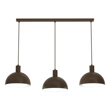Pendel med ledning HANDA 3xE27/15W/230V brun