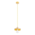 Pendel med ledning LARSO 1xE27/15W/230V gul/beige
