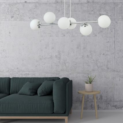 Pendel med ledning MADDIE 6xE14/5W/230V blank krom