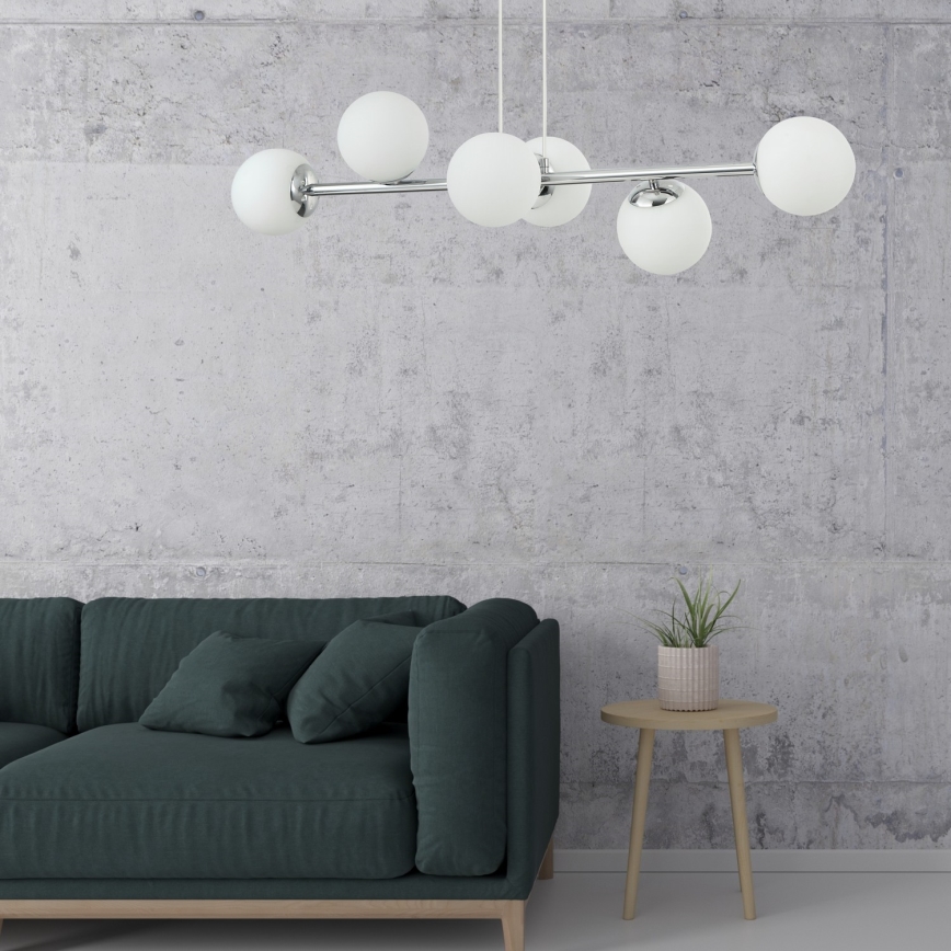 Pendel med ledning MADDIE 6xE14/5W/230V blank krom