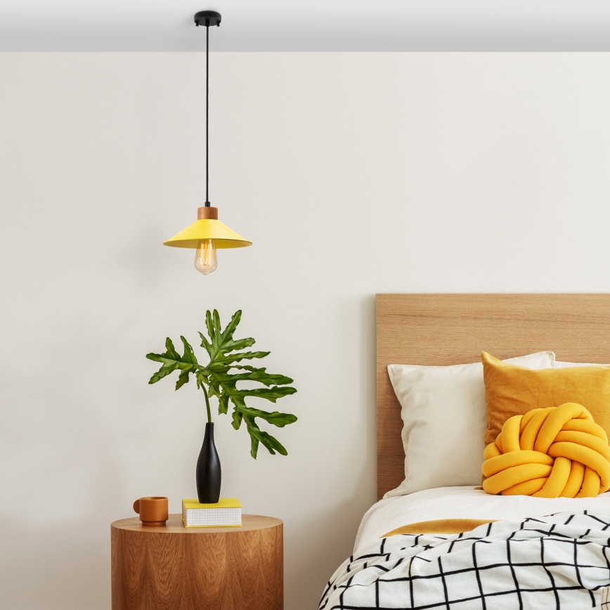 Pendel med ledning MANAVGAT 1xE27/40W/230V gul/brun