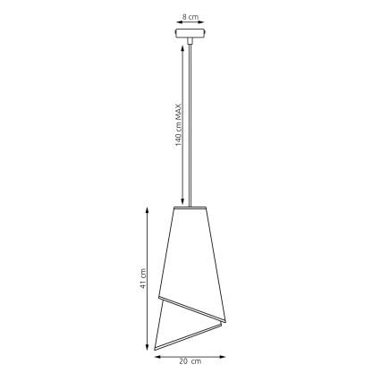 Pendel med ledning MODA 1xE27/15W/230V grå/sort
