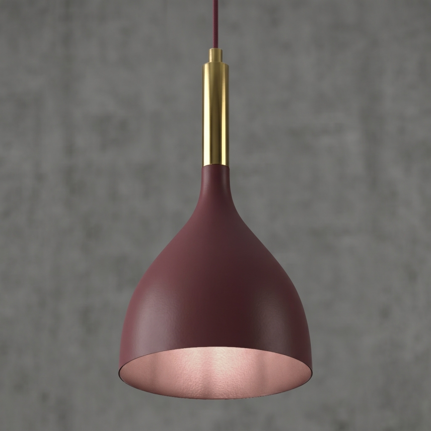 Pendel med ledning NOAK 1xE27/15W/230V bordeaux