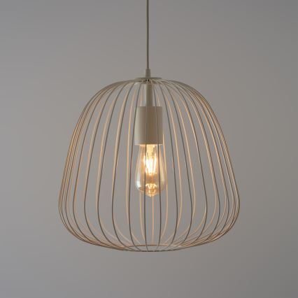 Pendel med ledning OVELLA 1xE27/15W/230V Ø 36 cm cremefarvet