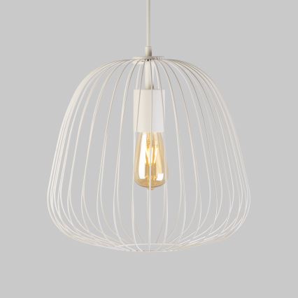 Pendel med ledning OVELLA 1xE27/15W/230V Ø 36 cm cremefarvet