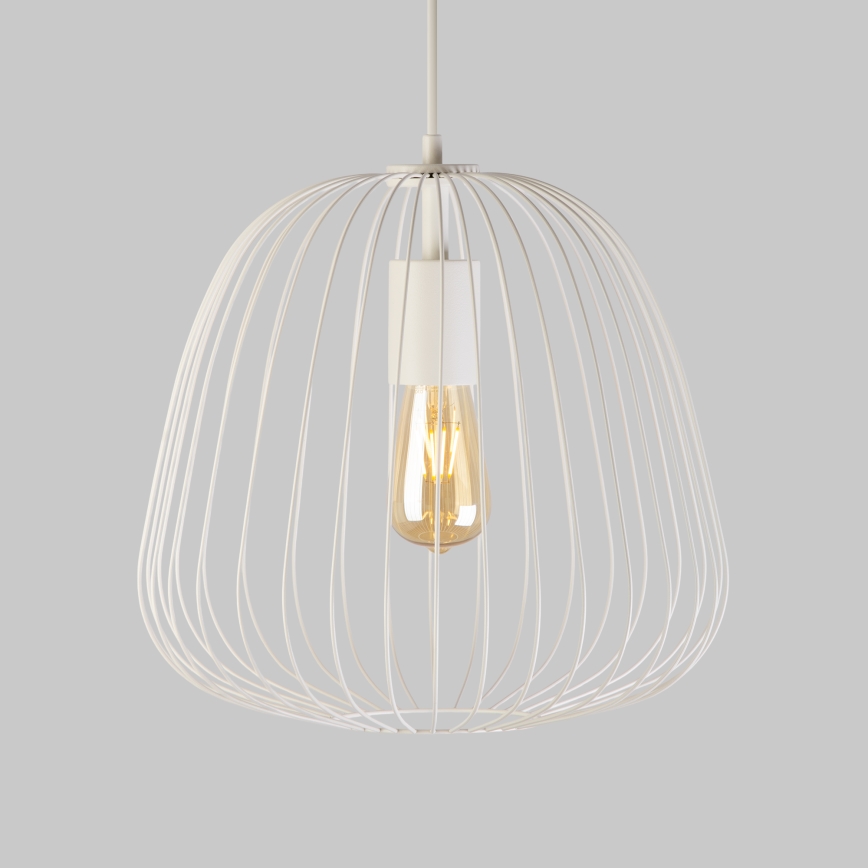 Pendel med ledning OVELLA 1xE27/15W/230V Ø 36 cm cremefarvet