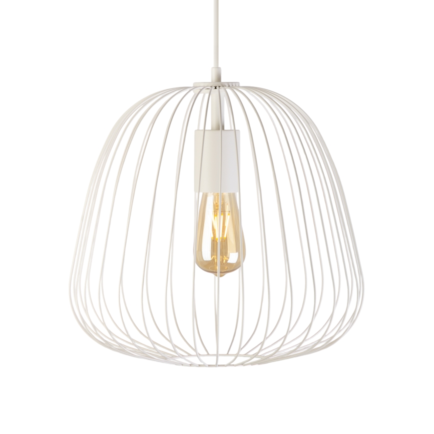 Pendel med ledning OVELLA 1xE27/15W/230V Ø 36 cm cremefarvet