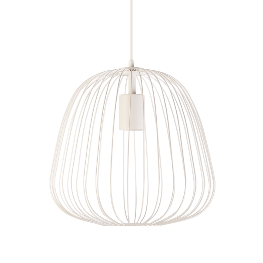 Pendel med ledning OVELLA 1xE27/15W/230V Ø 36 cm cremefarvet