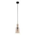 Pendel med ledning SOPHIA 1xE14/10W/230V sort/røget beige