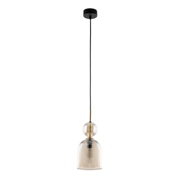 Pendel med ledning SOPHIA 1xE14/10W/230V sort/røget beige