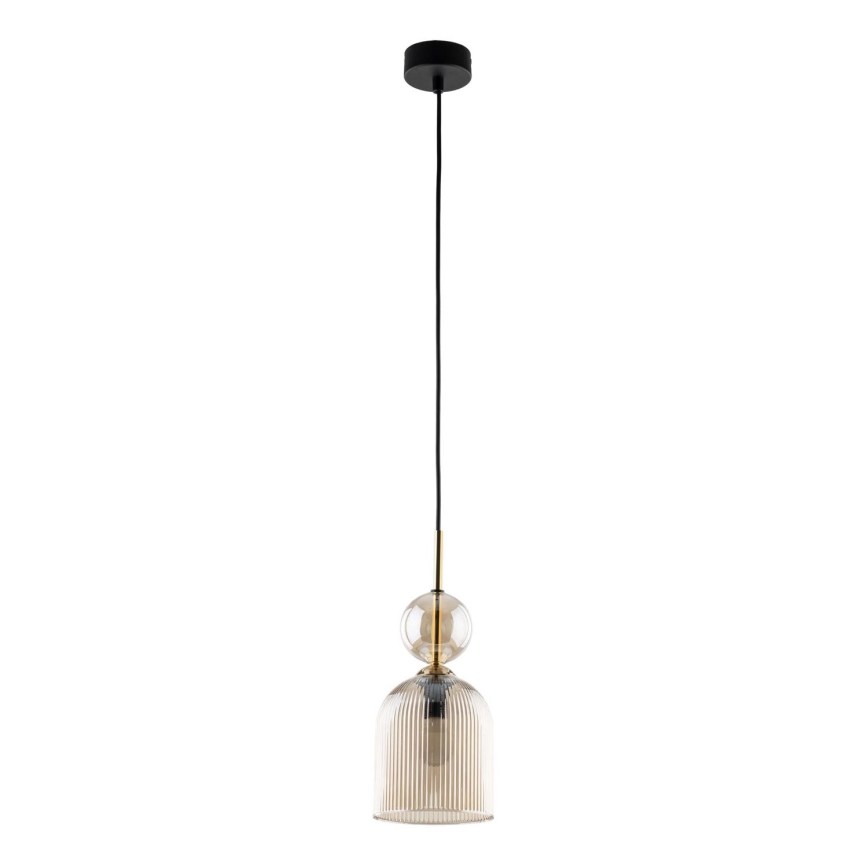 Pendel med ledning SOPHIA 1xE14/10W/230V sort/røget beige