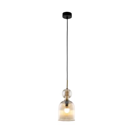 Pendel med ledning SOPHIA 1xE14/10W/230V sort/røget beige