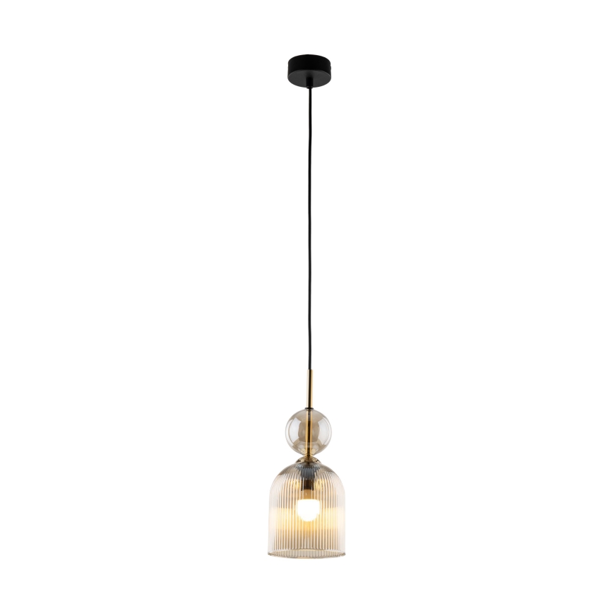Pendel med ledning SOPHIA 1xE14/10W/230V sort/røget beige