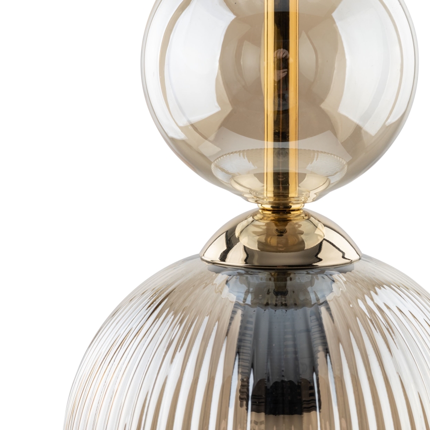 Pendel med ledning SOPHIA 1xE14/10W/230V sort/røget beige