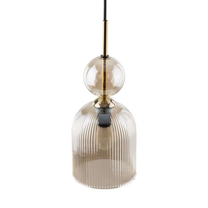 Pendel med ledning SOPHIA 1xE14/10W/230V sort/røget beige