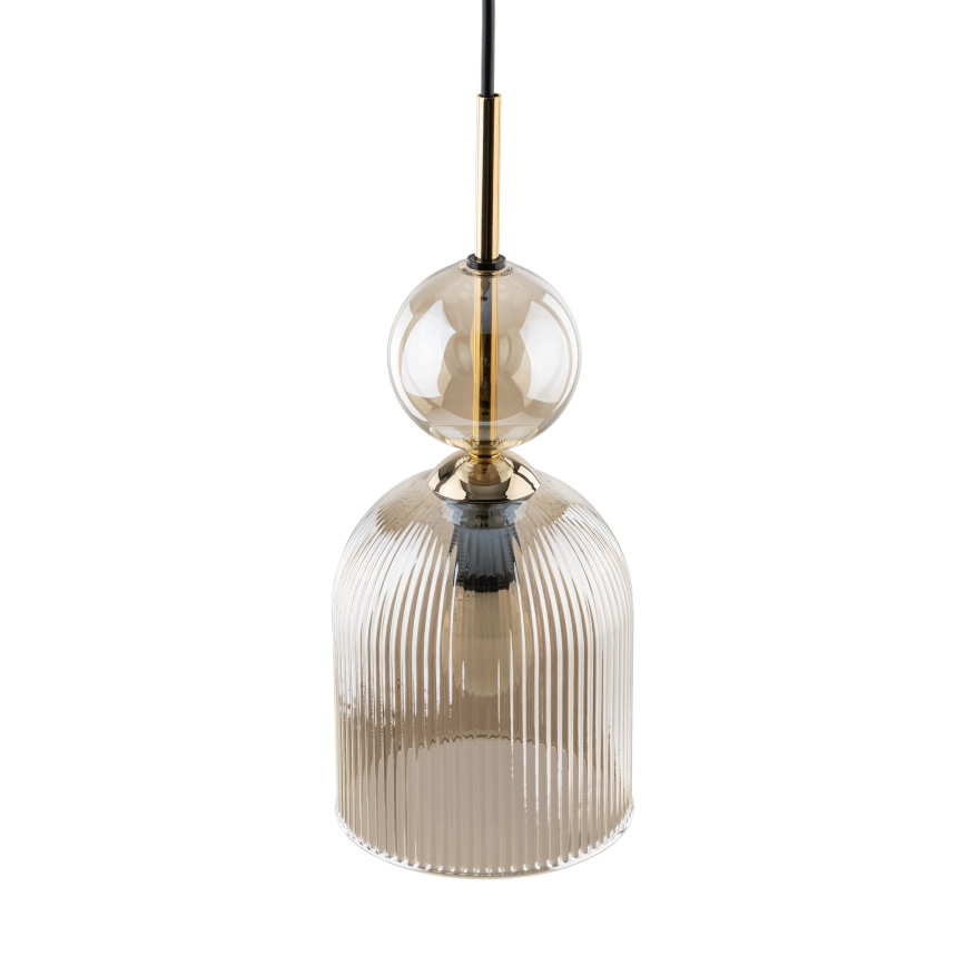 Pendel med ledning SOPHIA 1xE14/10W/230V sort/røget beige