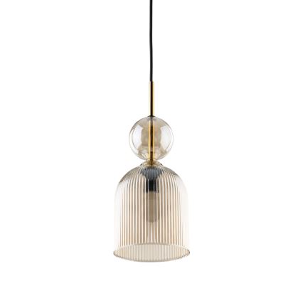 Pendel med ledning SOPHIA 1xE14/10W/230V sort/røget beige