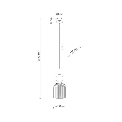 Pendel med ledning SOPHIA 1xE14/10W/230V sort/røget beige