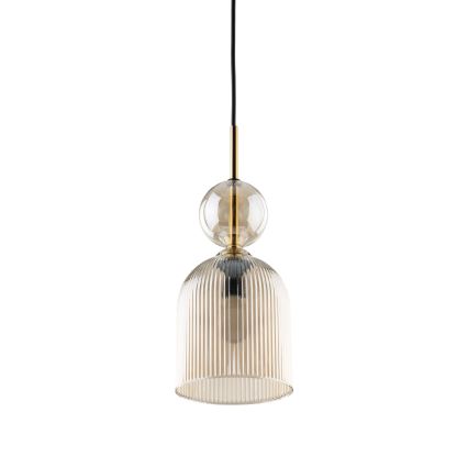 Pendel med ledning SOPHIA 1xE14/10W/230V sort/røget beige
