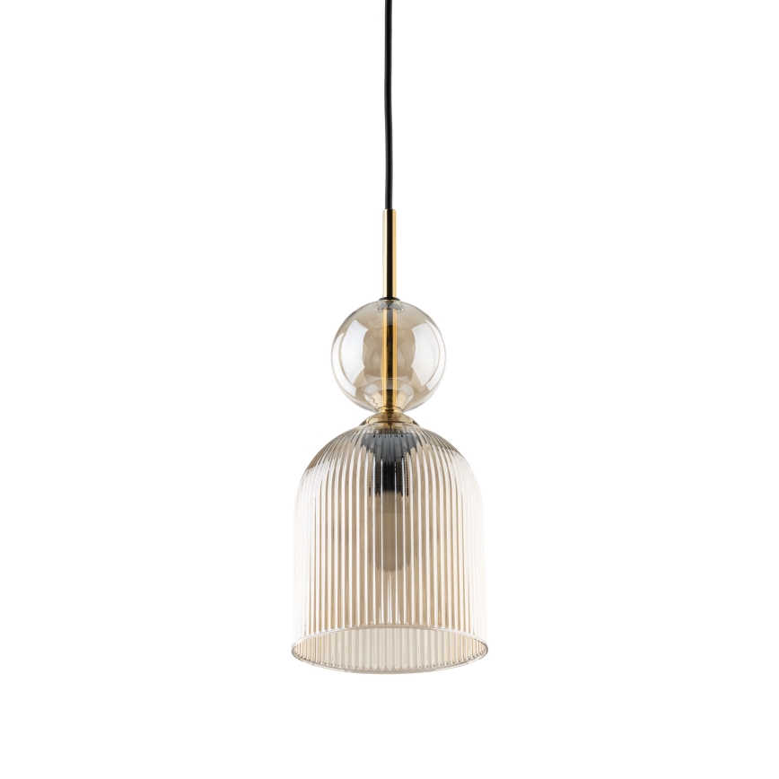 Pendel med ledning SOPHIA 1xE14/10W/230V sort/røget beige