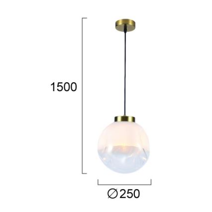 Pendel med ledning VANA 1xE27/40W/230V hvid/guld
