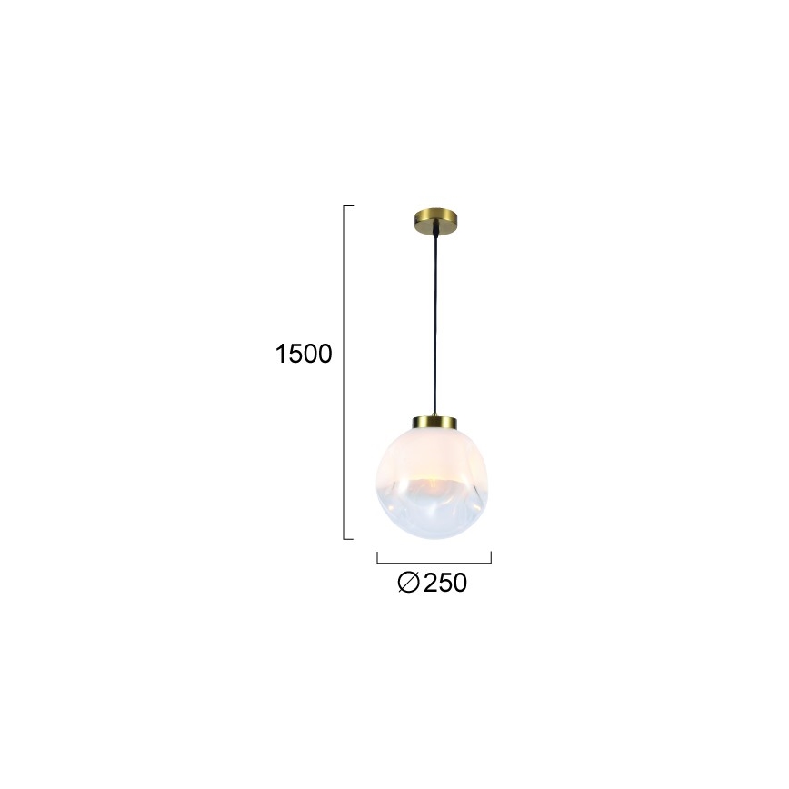 Pendel med ledning VANA 1xE27/40W/230V hvid/guld