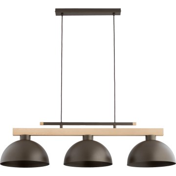 Pendel med ledning VERTA 3xE27/15W/230V brun/beige