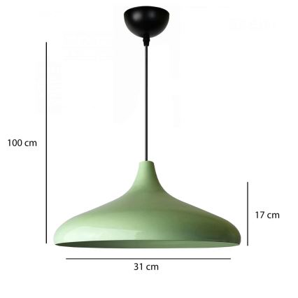 Pendel med ledning VULCANO 1xE27/40W/230V grøn