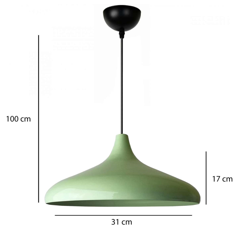 Pendel med ledning VULCANO 1xE27/40W/230V grøn