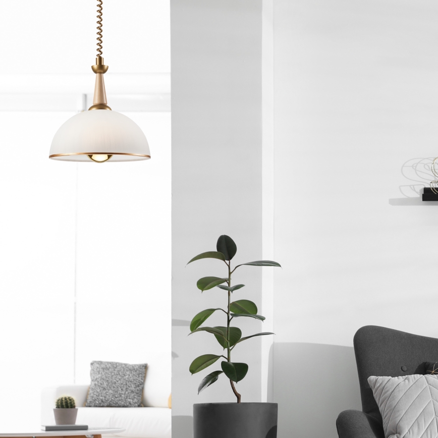 Pendel med nedtræk CHIARA 1xE27/60W/230V beige/bøg