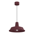 Pendel med stålwire CLASS 1xE27/15W/230V bordeaux
