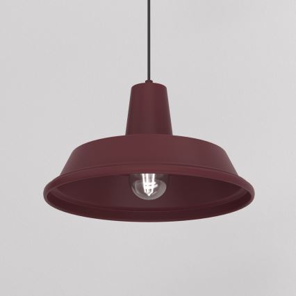 Pendel med stålwire CLASS 1xE27/15W/230V bordeaux