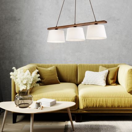 Pendel med wire AIDA 3xE27/60W/230V eg/valnød