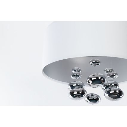 Pendel med wire BUBBLE 1xE27/60W/230V Ø 50 cm hvid