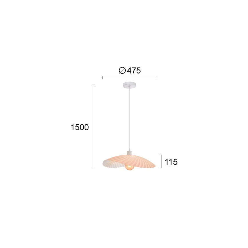 Pendel med wire DANCE 1xE27/40W/230V lyserød