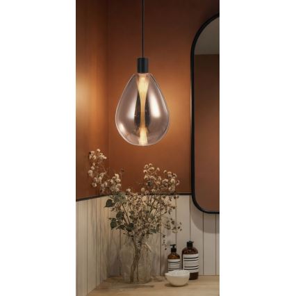 Pendel med wire DENSO 1xG9/5W/230V Ø 20 cm kobber/sort