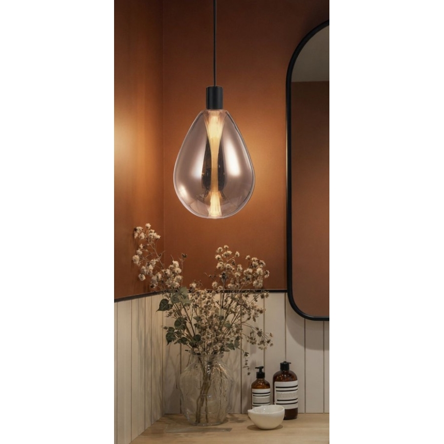 Pendel med wire DENSO 1xG9/5W/230V Ø 20 cm kobber/sort
